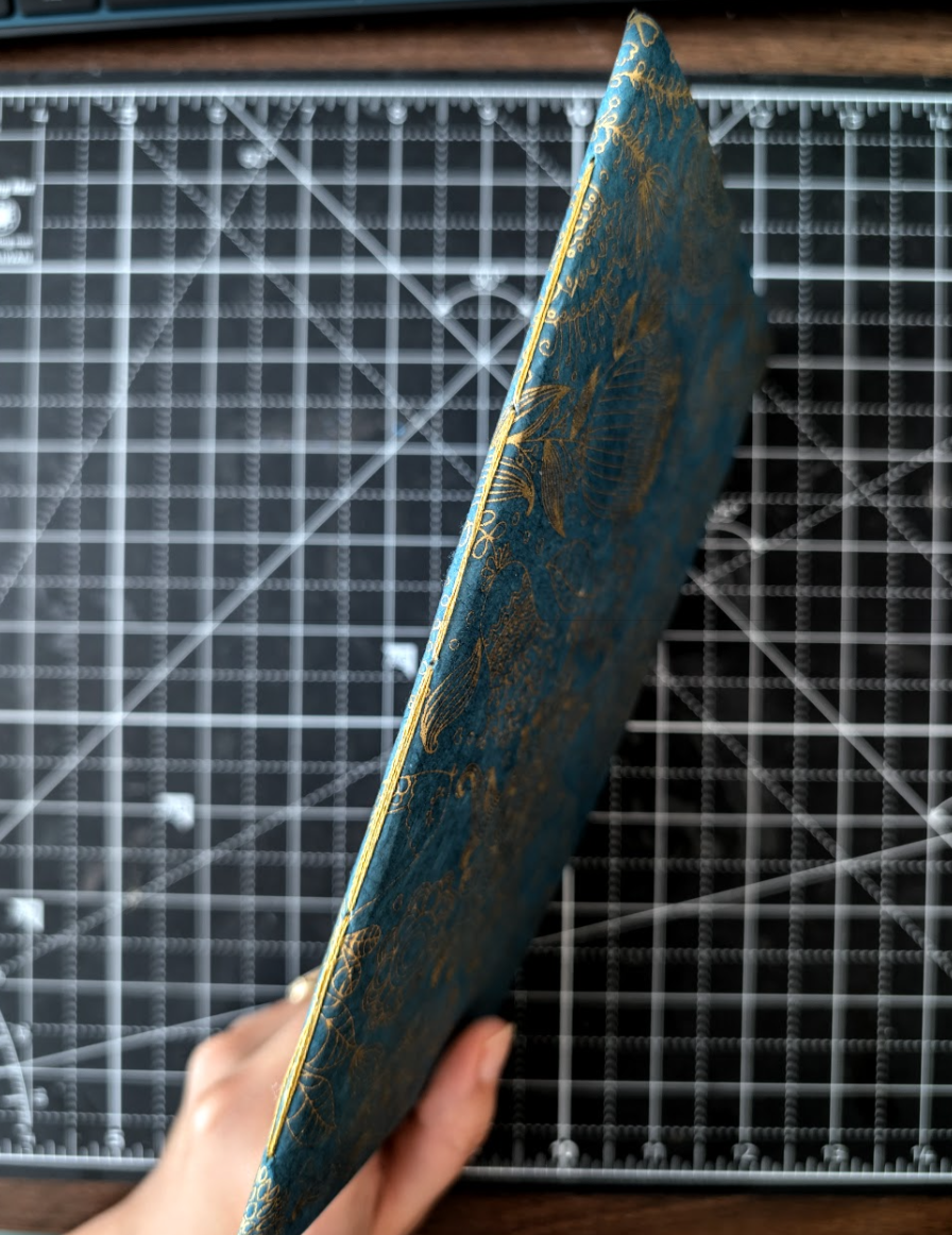 Single Signature Blue Botanical Black Paper Notebook
