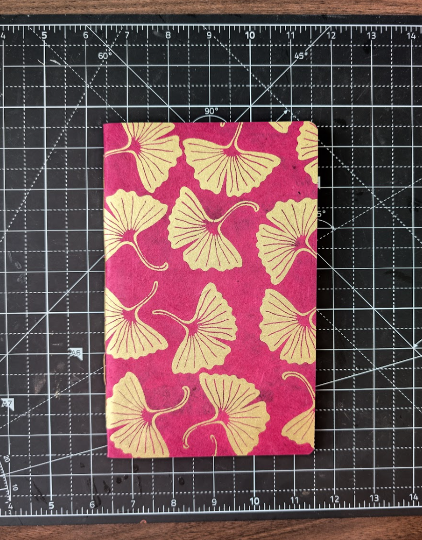 Single Signature Gingko Gold on Fuchsia