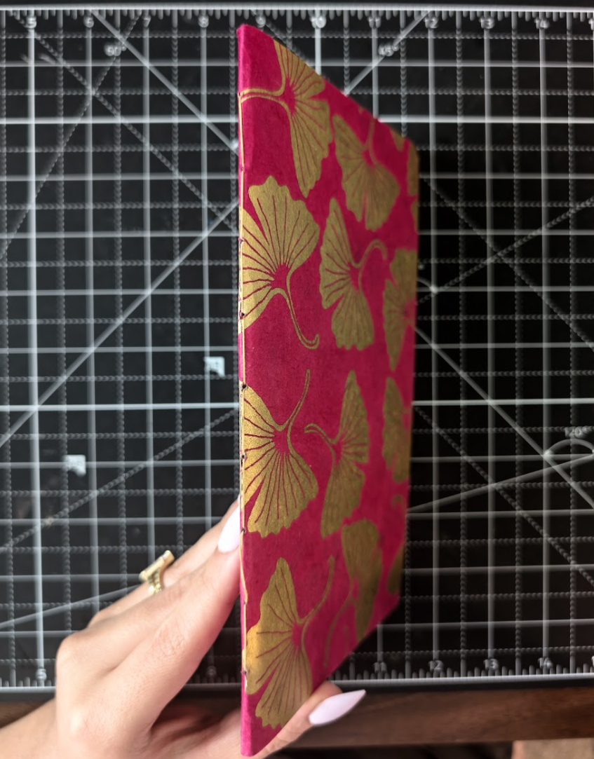Single Signature Gingko Gold on Fuchsia