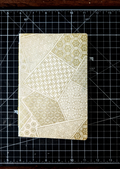 Cream Linen Notebook - Gold Patchwork
