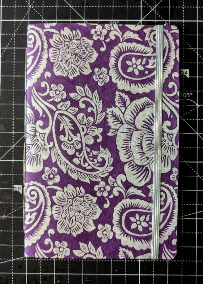 Silver Paisley Silkscreen Notebook