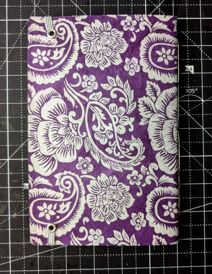 Silver Paisley Silkscreen Notebook