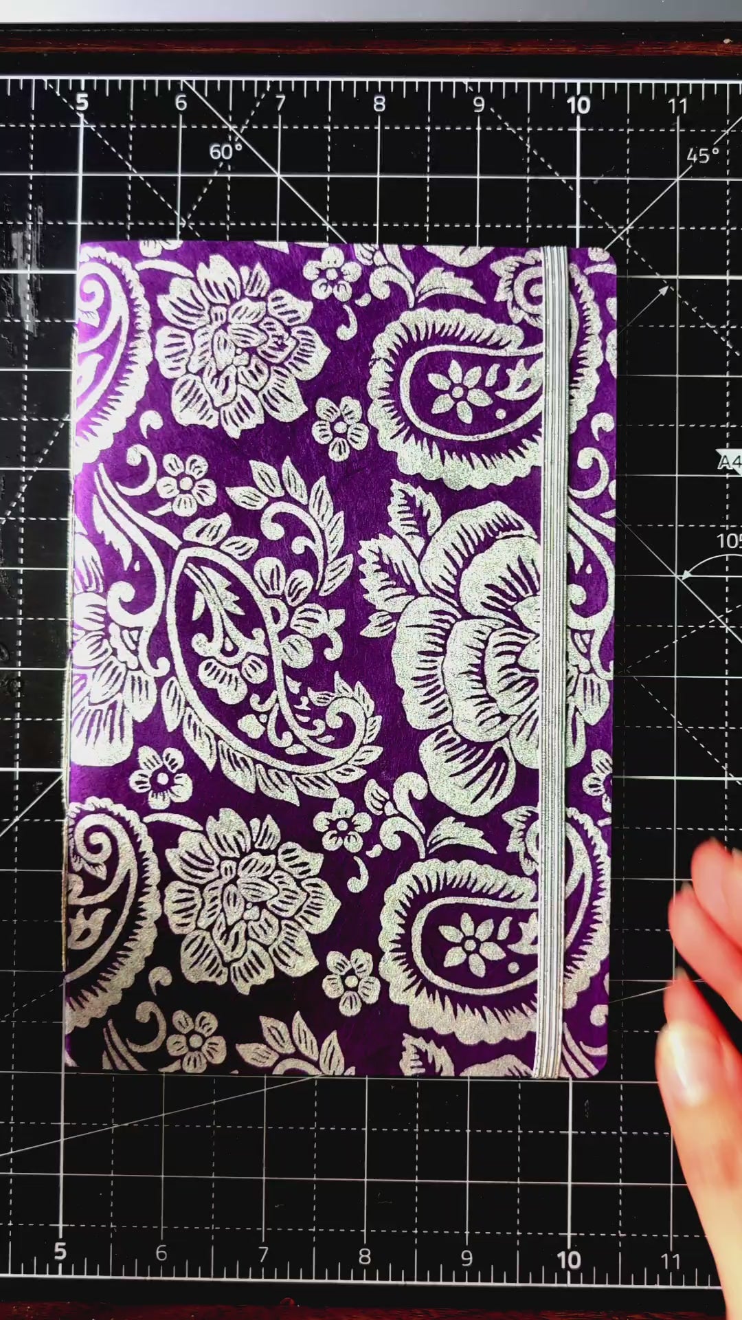Silver Paisley Silkscreen Notebook